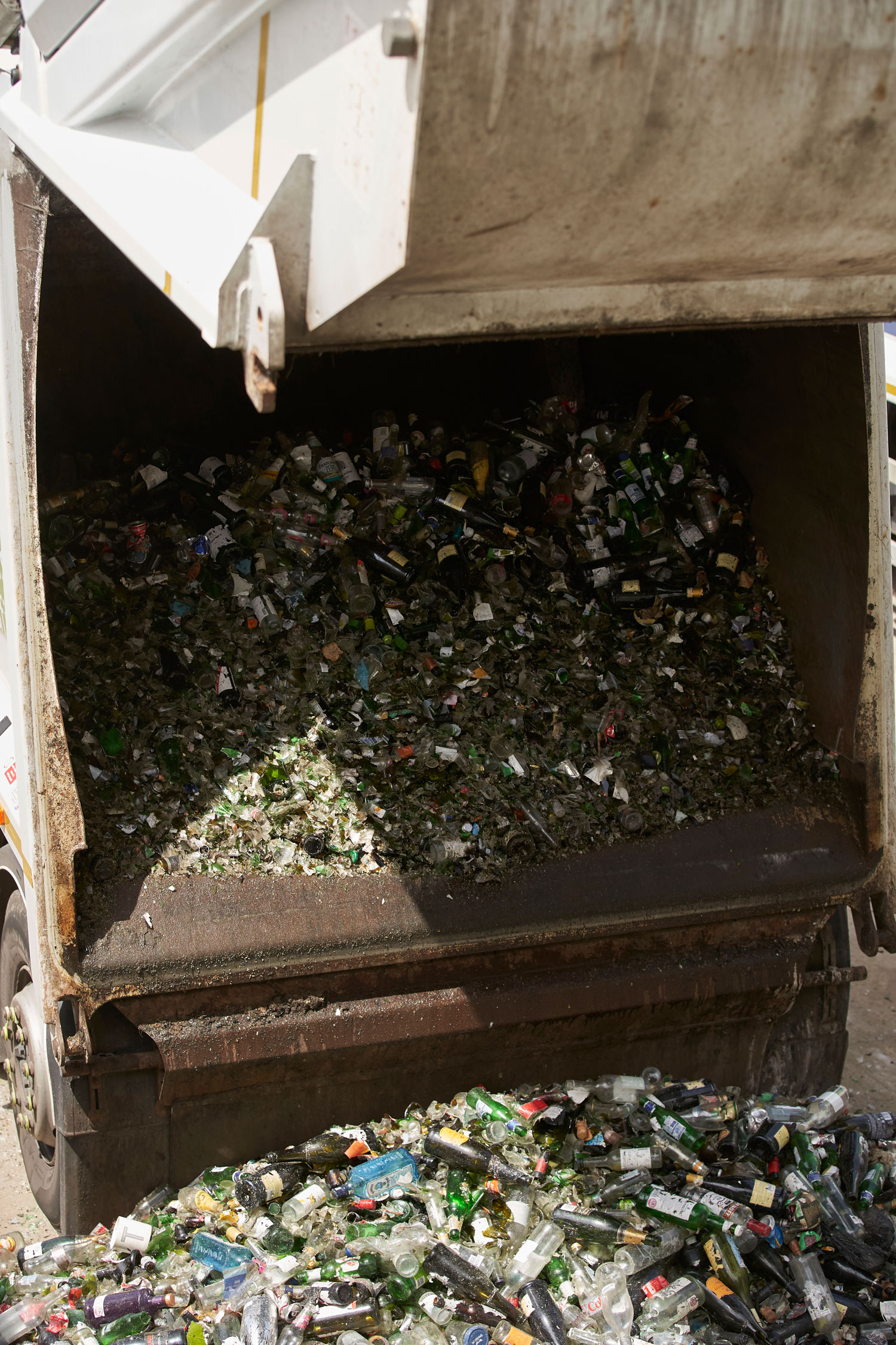 Mixed glass recycling | bottles, jars and mixed glass recycling by JWitt Waste Recycling at their site in coleford