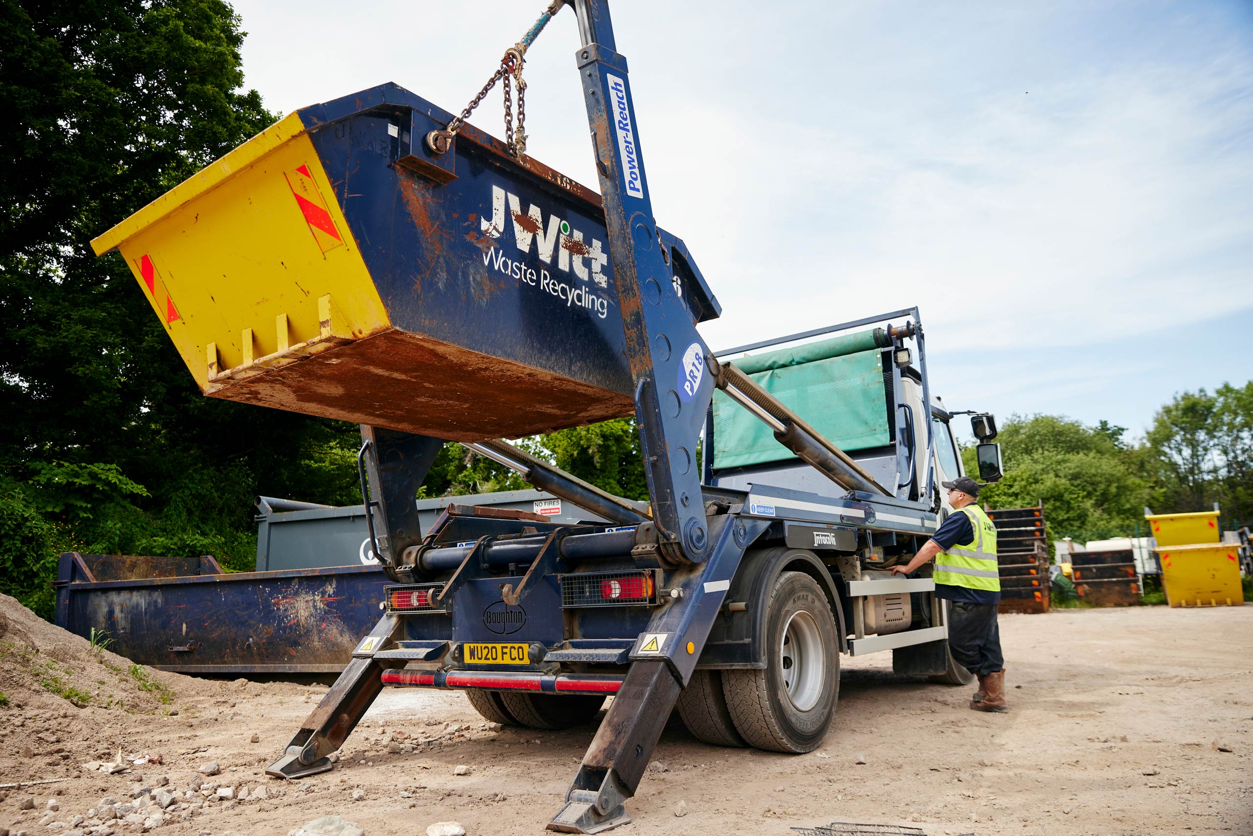 Aggregate 75mm to dust on skip | Skip hire offeredd by JWitt Waste Recycling in the south west