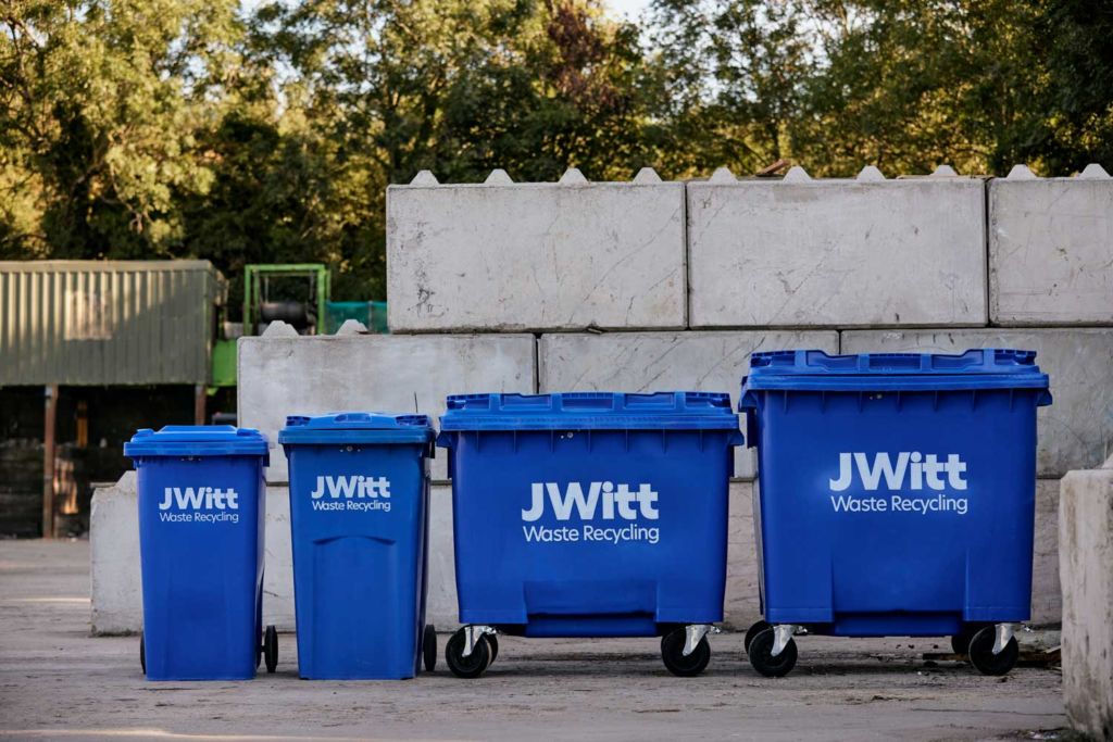 four different Wheelie bin sizes | Wheelie bin hire and collections by JWitt Waste recycling
